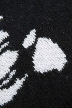 Y2K Gothic Aesthetic Skeleton Sweater - Retro 90s Grunge, Pastel Goth, Y2K Fashion Outfit