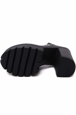 Y2K Gothic Ankle Strap Platform Pumps - Retro 90s Grunge, Pastel Goth, Y2K Party Outfits