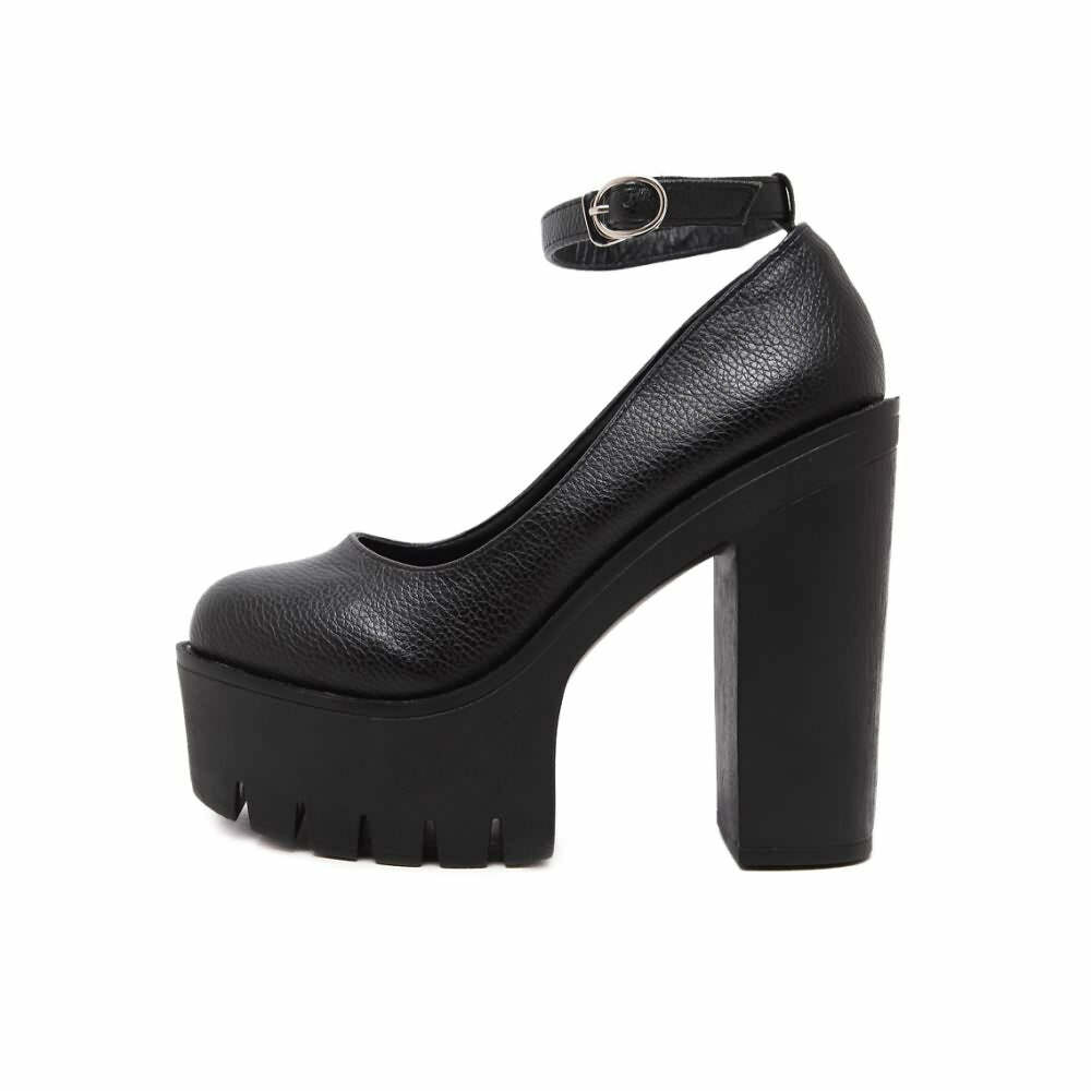 Y2K Gothic Ankle Strap Platform Pumps - Retro 90s Grunge, Pastel Goth, Y2K Party Outfits