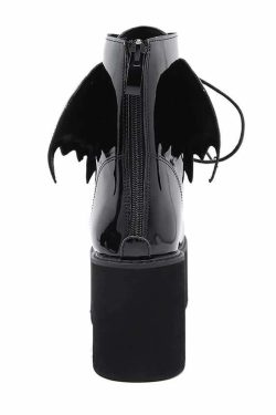 Y2K Gothic Bat Lace-Up Platform Boots - Perfect for 90s Grunge, Retro, and Summer Y2K Outfits