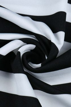 Y2K Gothic Beetlejuice Stripes Dress - Retro 90s Grunge Outfit for Summer Parties