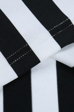 Y2K Gothic Beetlejuice Stripes Dress - Retro 90s Grunge Outfit for Summer Parties