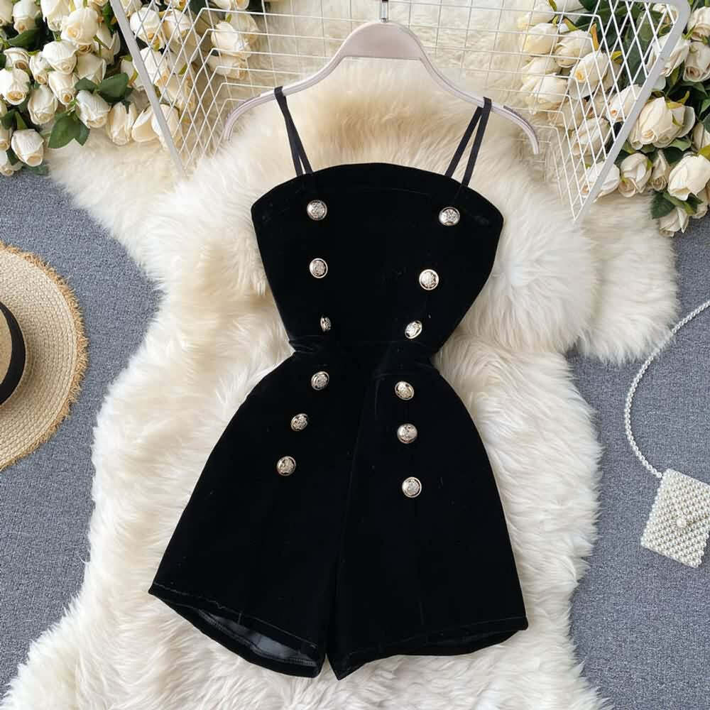Y2K Gothic Black Lace Mesh Top & Velvet Romper Set - Retro 90s Grunge Summer Outfit