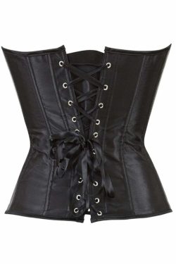 Y2K Gothic Black Overbust Corset - Retro 90s Grunge, Pastel Goth, Y2K Party & Club Outfits