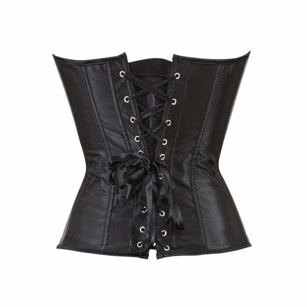 Y2K Gothic Black Overbust Corset - Retro 90s Grunge, Pastel Goth, Y2K Party & Club Outfits