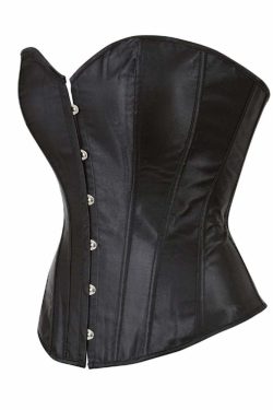Y2K Gothic Black Overbust Corset - Retro 90s Grunge, Pastel Goth, Y2K Party & Club Outfits