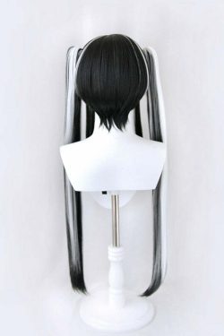 Y2K Gothic Cosplay Wig Black White - Retro 90s Grunge, Pastel Goth, Y2K Party & Club Outfits