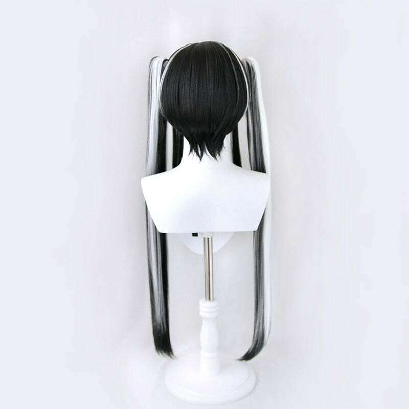 Y2K Gothic Cosplay Wig Black White - Retro 90s Grunge, Pastel Goth, Y2K Party & Club Outfits