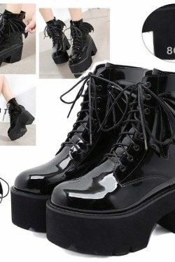 Y2K Gothic Demon Wings Ankle Boots - Retro 90s Grunge, Pastel Goth, Y2K Club & Party Outfits