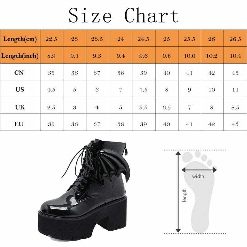 Y2K Gothic Demon Wings Ankle Boots - Retro 90s Grunge, Pastel Goth, Y2K Club & Party Outfits