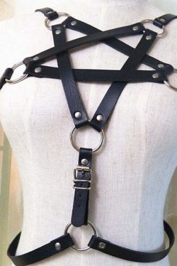 Y2K Gothic E-Girl Pentagram Harness Straps - 90s Grunge, Retro, Pastel Goth, Y2K Fashion