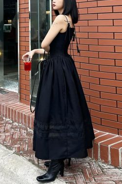 Y2K Gothic Elegant Corset Maxi Dress - Retro 90s Grunge Summer Outfit for Women