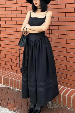 Y2K Gothic Elegant Corset Maxi Dress - Retro 90s Grunge Summer Outfit for Women
