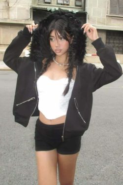 Y2K Gothic Faux Fur Zip Up Hoodie - Retro 90s Grunge Fashion, Perfect for Y2K Summer Outfits