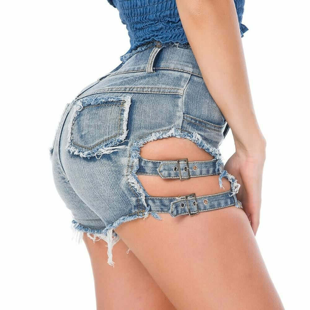 Y2K Gothic Frayed Hem Denim Shorts - 90s Grunge Summer Outfit, Retro Y2K Fashion