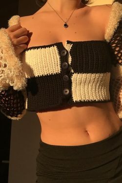 Y2K Gothic Fur Trim Crop Cardigan - 90s Grunge, Retro Style, Y2K Summer & Party Outfits