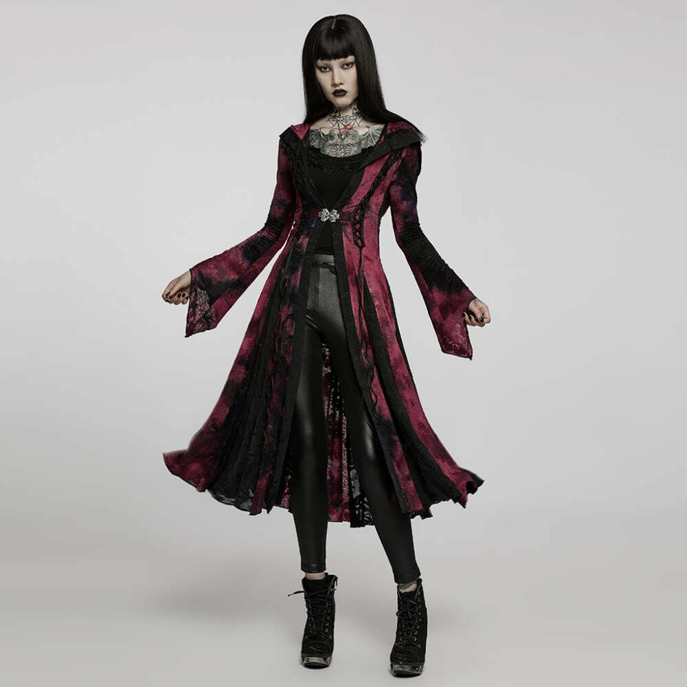 Y2K Gothic Fusion Coat - Retro 90s Grunge, Summer Y2K Outfits, Pastel Goth, Y2K Party Fashion