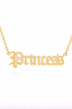 Y2K Gothic Gold Letter Necklace - Angel, Princess, Babygirl, Baby | 90s Grunge Retro Fashion