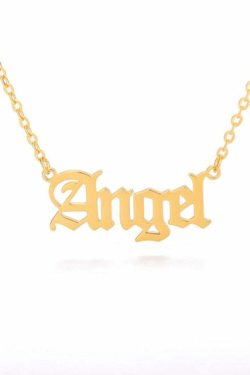 Y2K Gothic Gold Letter Necklace - Angel, Princess, Babygirl, Baby | 90s Grunge Retro Fashion