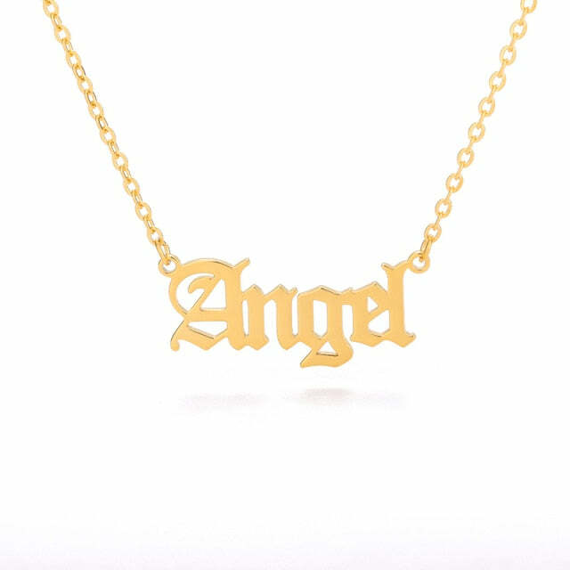 Y2K Gothic Gold Letter Necklace - Angel, Princess, Babygirl, Baby | 90s Grunge Retro Fashion