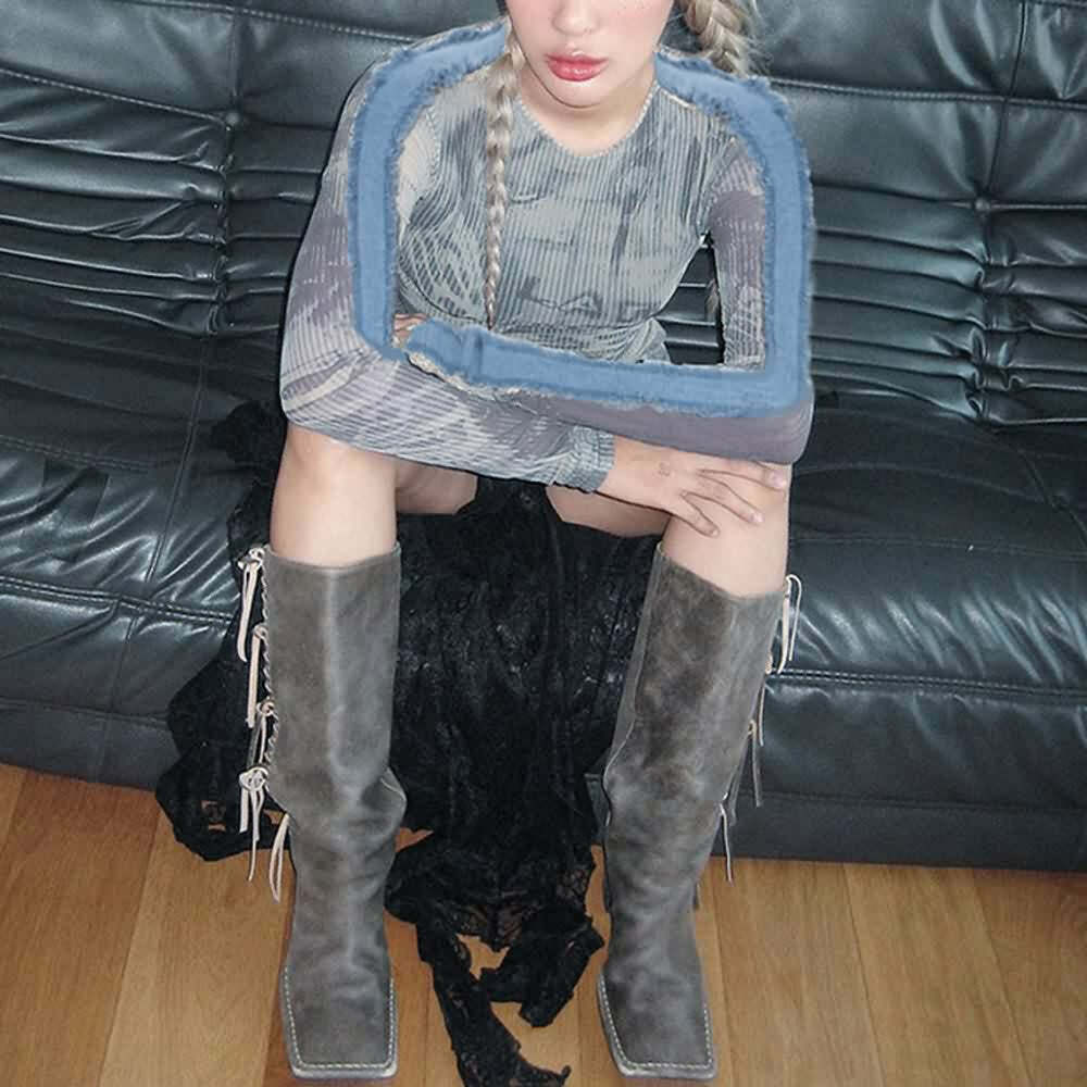 Y2K Gothic Grunge Butterfly Long Sleeve Top - Retro 90s Fashion, Summer Y2K Outfits