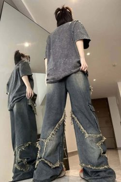 Y2K Gothic Grunge Cargo Baggy Jeans - Retro 90s Summer Outfit for Women
