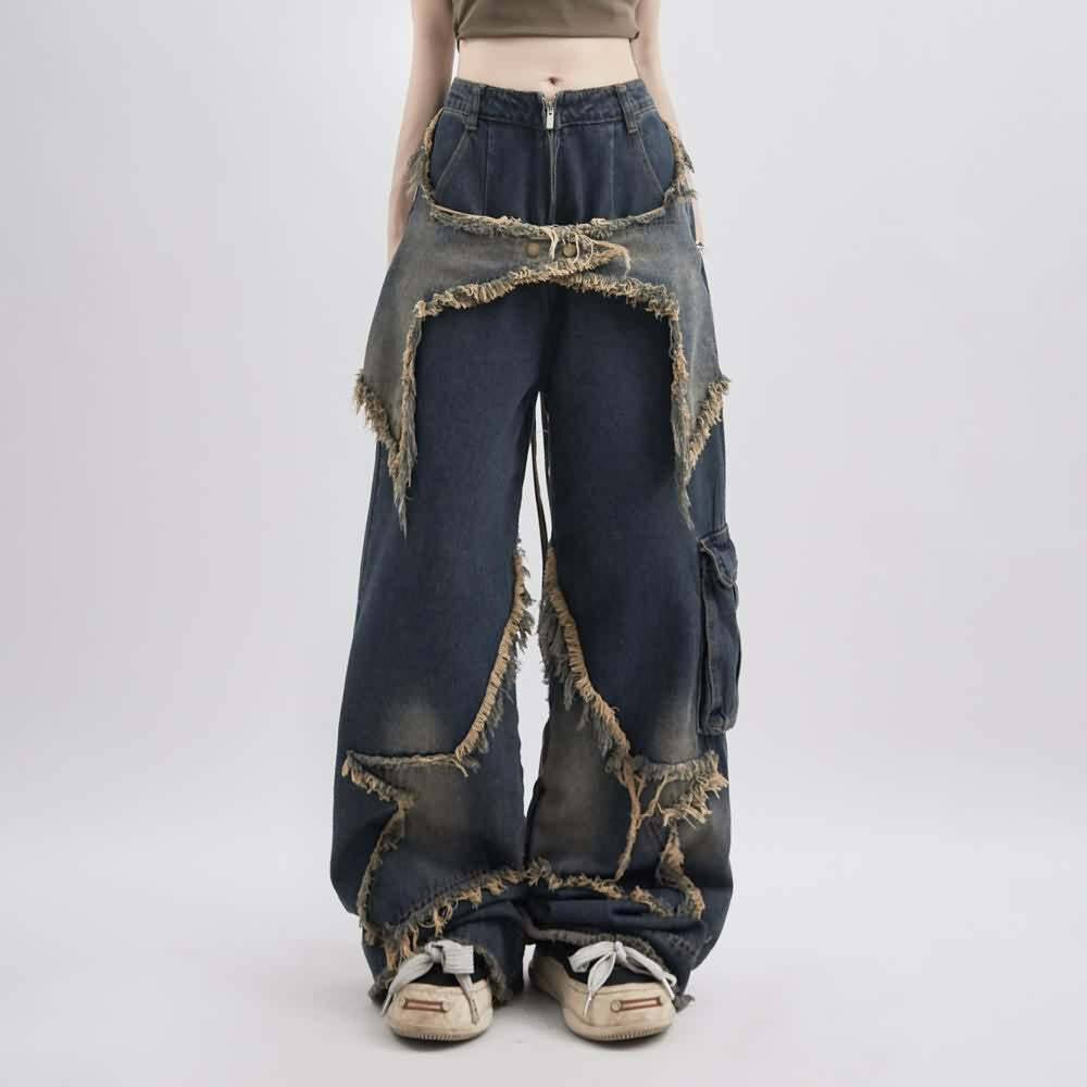 Y2K Gothic Grunge Cargo Baggy Jeans - Retro 90s Summer Outfit for Women