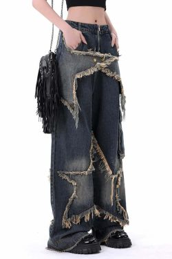 Y2K Gothic Grunge Cargo Baggy Jeans - Retro 90s Summer Outfit for Women