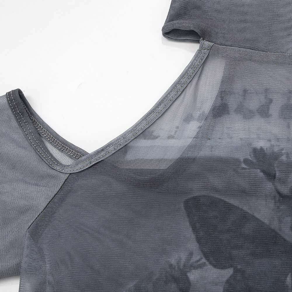 Y2K Gothic Grunge Cold Shoulder Turtleneck Long Sleeve Top - Retro 90s Fashion for Women