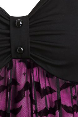 Y2K Gothic Halloween Bat Lace Dress - Retro 90s Grunge, Pastel Goth, Y2K Party Outfit