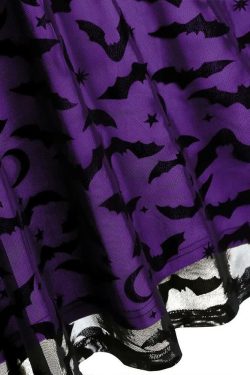 Y2K Gothic Halloween Bat Lace Dress - Retro 90s Grunge, Pastel Goth, Y2K Party Outfit