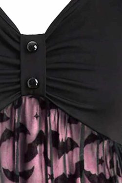 Y2K Gothic Halloween Bat Lace Dress - Retro 90s Grunge, Pastel Goth, Y2K Party Outfit