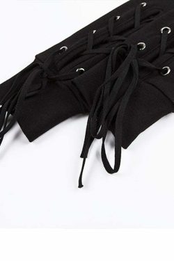 Y2K Gothic Hoodie with Straps - 90s Grunge, Retro Style, Y2K Fashion, Pastel Goth Outfits