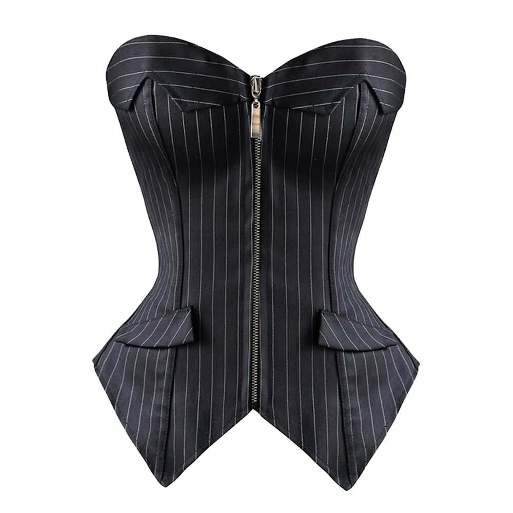Y2K Gothic Hourglass Overbust Corset & Mini Skirt - Retro 90s Grunge Summer Outfit