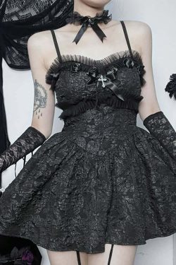Y2K Gothic Lace Mini Dress with Shrug - Perfect for 90s Grunge, Retro, and Summer Party Outfits