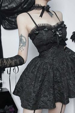 Y2K Gothic Lace Mini Dress with Shrug - Perfect for 90s Grunge, Retro, and Summer Party Outfits