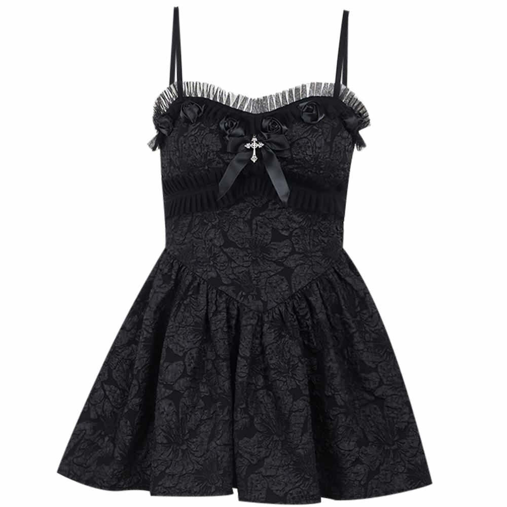 Y2K Gothic Lace Mini Dress with Shrug - Perfect for 90s Grunge, Retro, and Summer Party Outfits