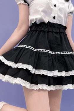 Y2K Gothic Lolita Mini Skirt - Retro 90s Grunge, Pastel Goth, and Summer Y2K Fashion