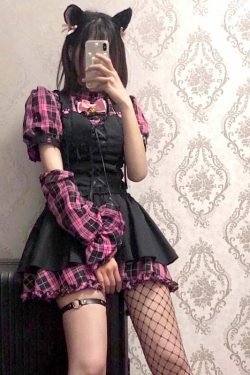 Y2K Gothic Lolita Punk Mini Dress - 90s Grunge, Retro Summer Outfit, Y2K Party & Club Fashion