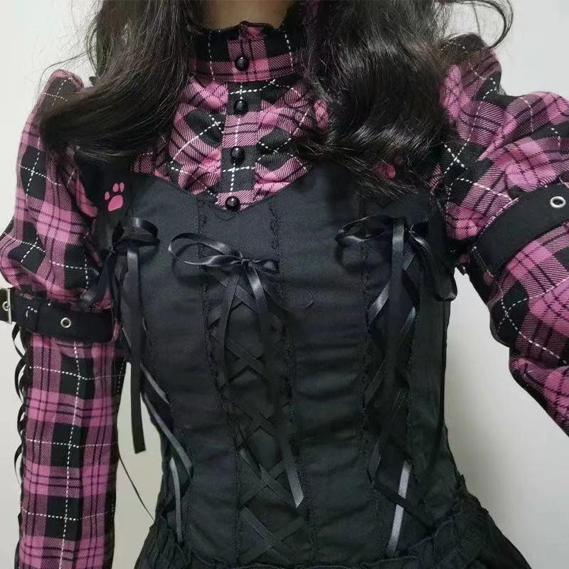 Y2K Gothic Lolita Punk Mini Dress - 90s Grunge, Retro Summer Outfit, Y2K Party & Club Fashion