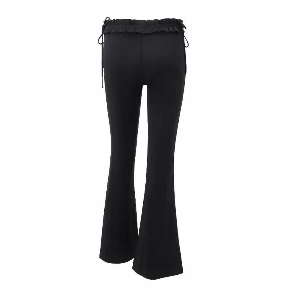 Y2K Gothic Low Rise Paperbag Waist Flare Pants - Retro 90s Grunge Summer Outfit
