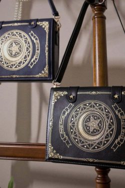 Y2K Gothic Magic Witchcraft Book Shoulder Bag - Retro 90s Grunge Pastel Goth Y2K Fashion