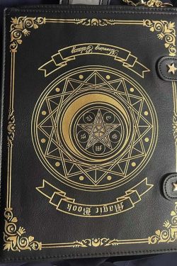 Y2K Gothic Magic Witchcraft Book Shoulder Bag - Retro 90s Grunge Pastel Goth Y2K Fashion