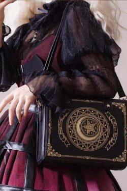 Y2K Gothic Magic Witchcraft Book Shoulder Bag - Retro 90s Grunge Pastel Goth Y2K Fashion