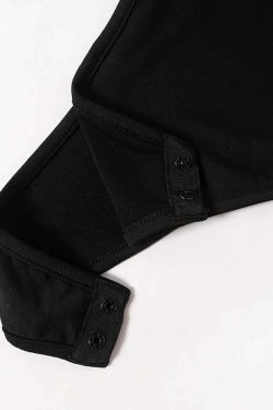 Y2K Gothic Mesh Long Sleeve Square Neck Bodysuit - 90s Grunge, Retro, and Pastel Goth Fashion