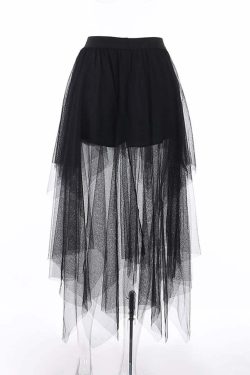 Y2K Gothic Mesh Mini Skirt - 90s Grunge, Retro, Pastel Goth, Y2K Summer & Party Outfits