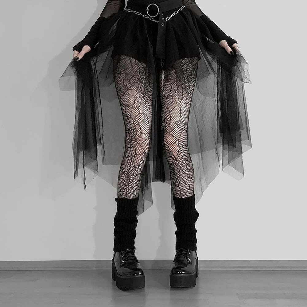 Y2K Gothic Mesh Mini Skirt - 90s Grunge, Retro, Pastel Goth, Y2K Summer & Party Outfits