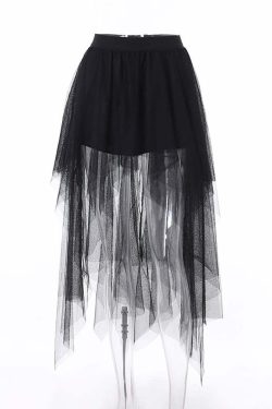 Y2K Gothic Mesh Mini Skirt - 90s Grunge, Retro, Pastel Goth, Y2K Summer & Party Outfits