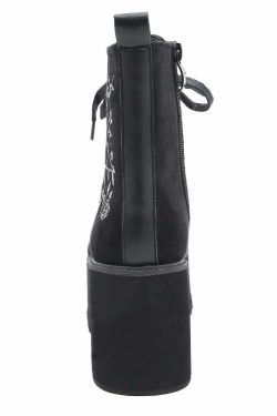Y2K Gothic Pentagram Rose Platform Boots - 90s Grunge, Retro, Pastel Goth, Y2K Fashion