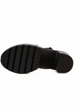 Y2K Gothic Platform Sandals - Ankle Strap High Heels for Retro 90s Grunge & Summer Outfits